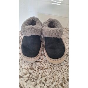 UGG Alena Suede Sheepskin Slippers Black Charcoal Grey 1007708 Womens 9